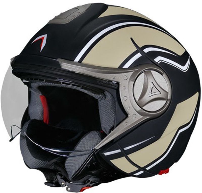 MAVOX OX 11.D2B Motorbike Helmet  (Sahara Beige, Black)