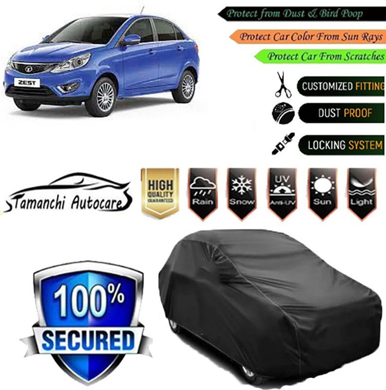 Tamanchi Autocare Car Cover For Tata Zest  (Black)