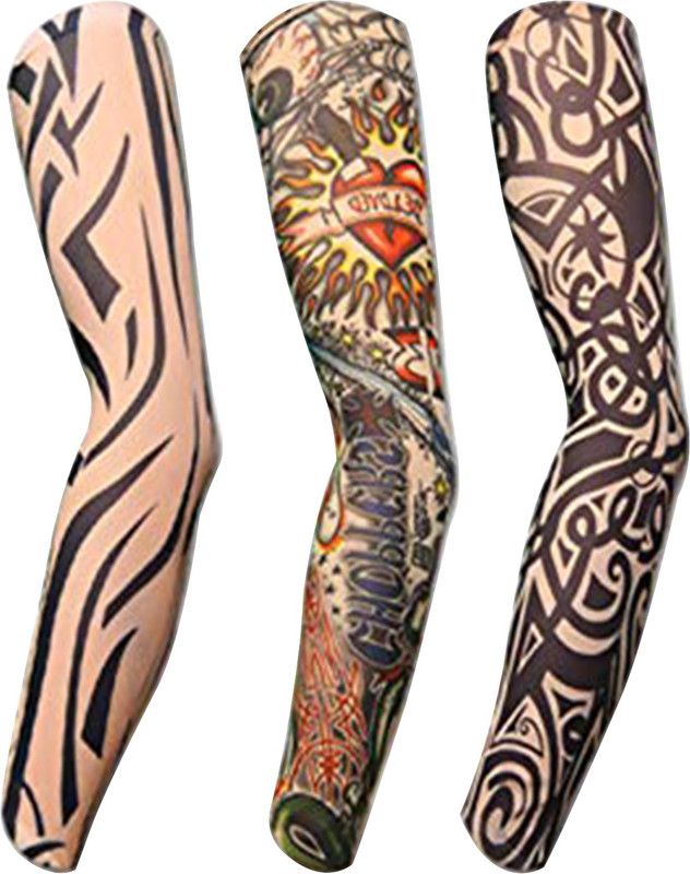 Nevy Nylon Arm Sleeve For Men & Women With Tattoo  (L, Multicolor)