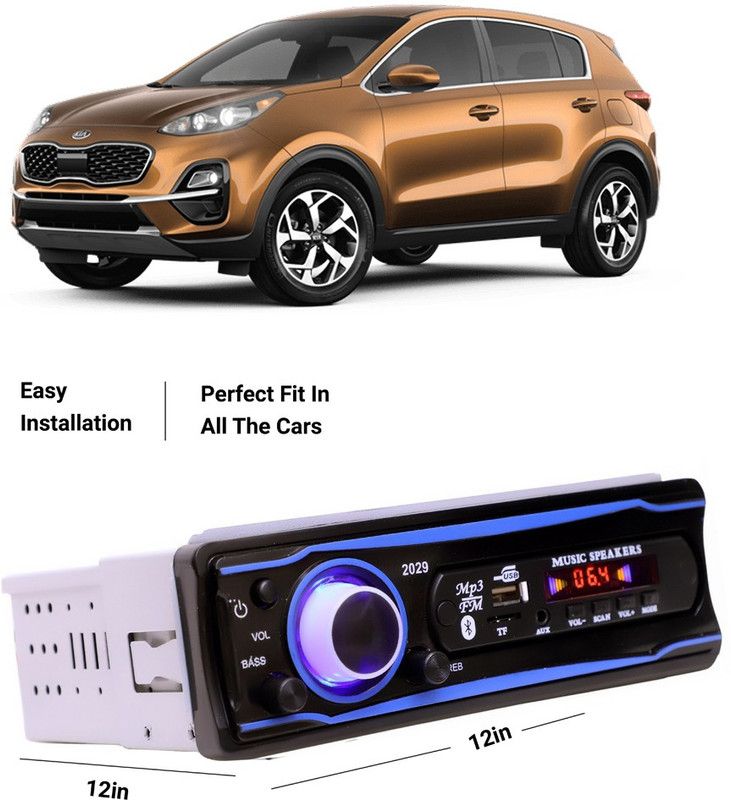 EverLand Blue Stereo-999 BLUETOOTH/USB/SD/AUX/FM/MP3 (BLUE & Black)-0-241 Car Stereo  (Single Din)