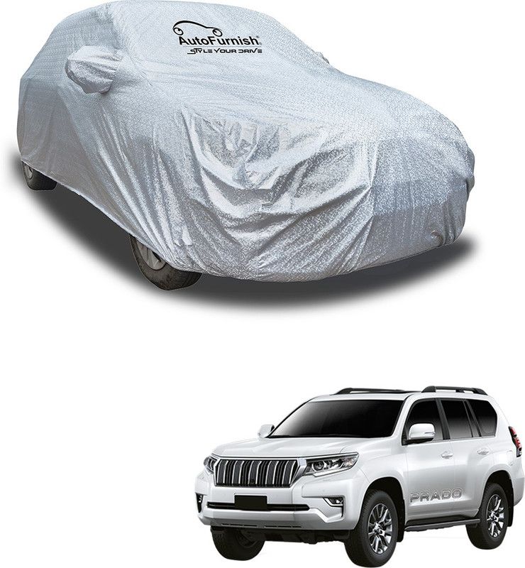 AutoFurnish Car Cover For Toyota Land Cruiser Prado (With Mirror Pockets)  (Silver)