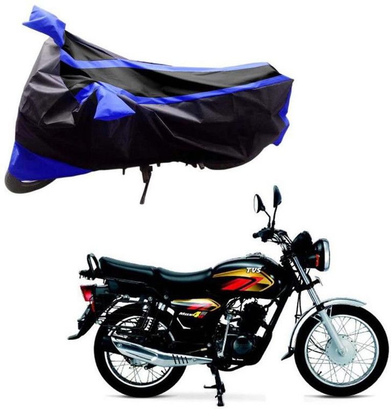 Purpleheart Two Wheeler Cover for TVS  (Max 4R, Black, Blue)