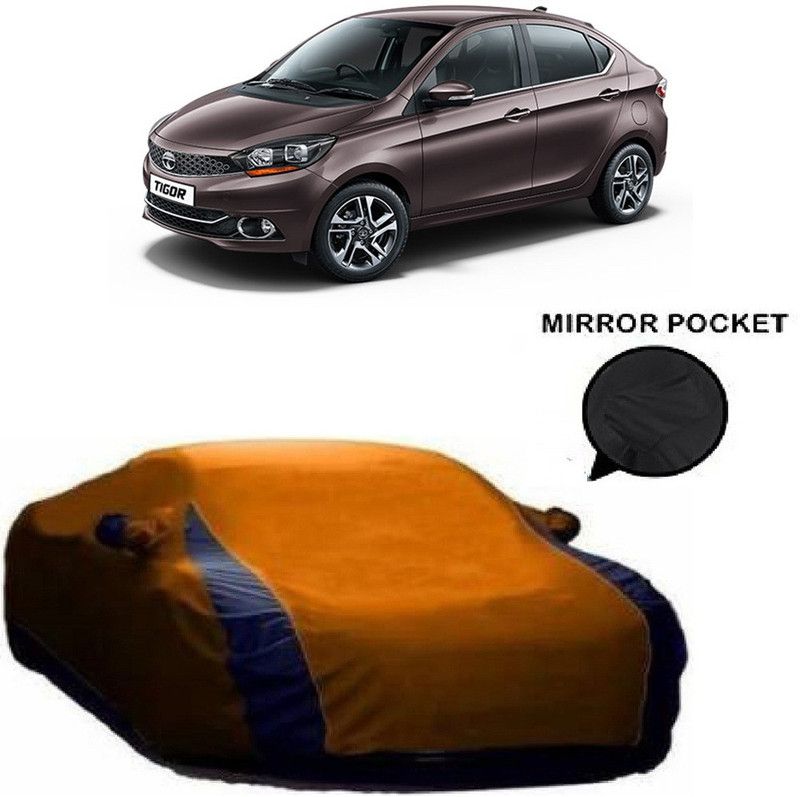 Ascension Car Cover For Tata Tigor Facelift (With Mirror Pockets)  (Orange)