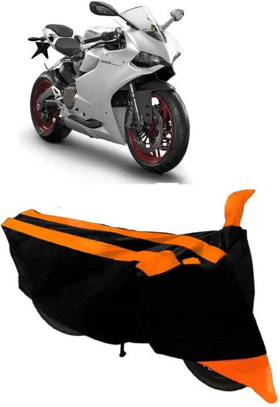 SUNONA Waterproof Two Wheeler Cover for Ducati  (899 Panigale, Orange, Black)