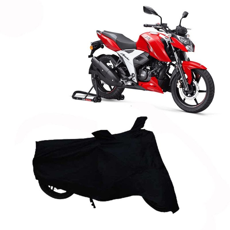 Amozkart Two Wheeler Cover for TVS  (Apache RTR 160 4V, Black)
