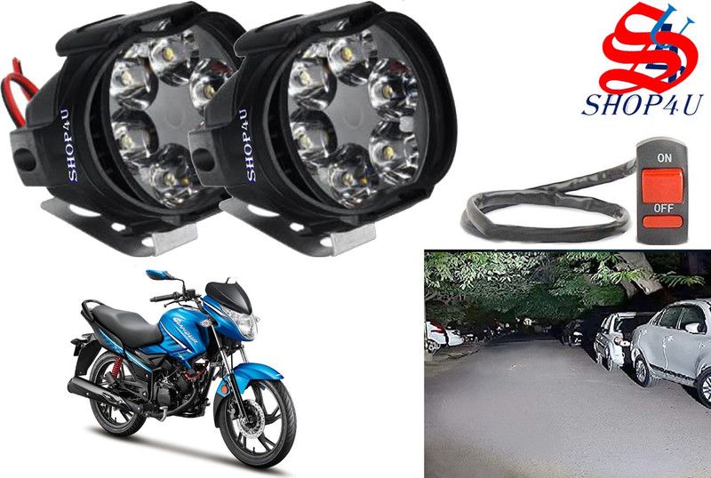 SHOP4U Waterproof Original 6 Shilon Fog Light with on/off Switch for Hero Glamour Headlight, Fog Lamp Motorbike LED for Hero (12 V, 10 W)  (Glamour, Pack of 3)