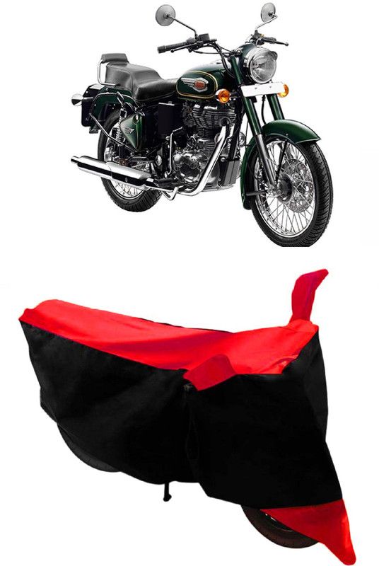 ABORDABLE Waterproof Two Wheeler Cover for Royal Enfield  (Bullet 500, Red, Black)