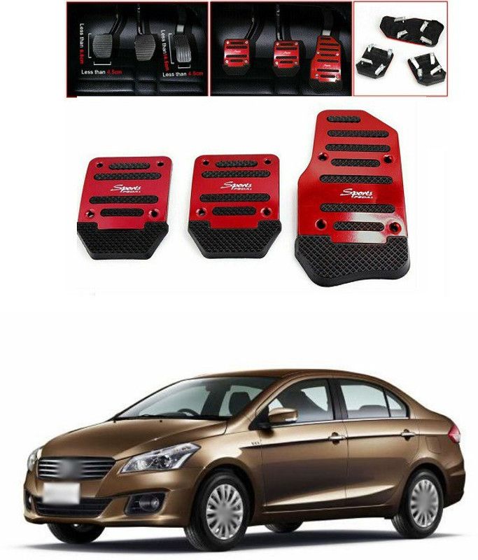 PRTEK CAR 3pcs Nonslip Car Pedal Pads Auto Sports Gas Fuel Petrol Clutch Brake Pad Cover Foot Pedals Rest Plate Kits For MT(Manual Transmission) A164 Car Pedal