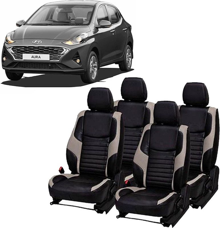 JMDi Leatherette Car Seat Cover For Hyundai Aura  (Detachable Head Rest, Mono Back Seat, 5 Seater, 2 Back Seat Head Rests)
