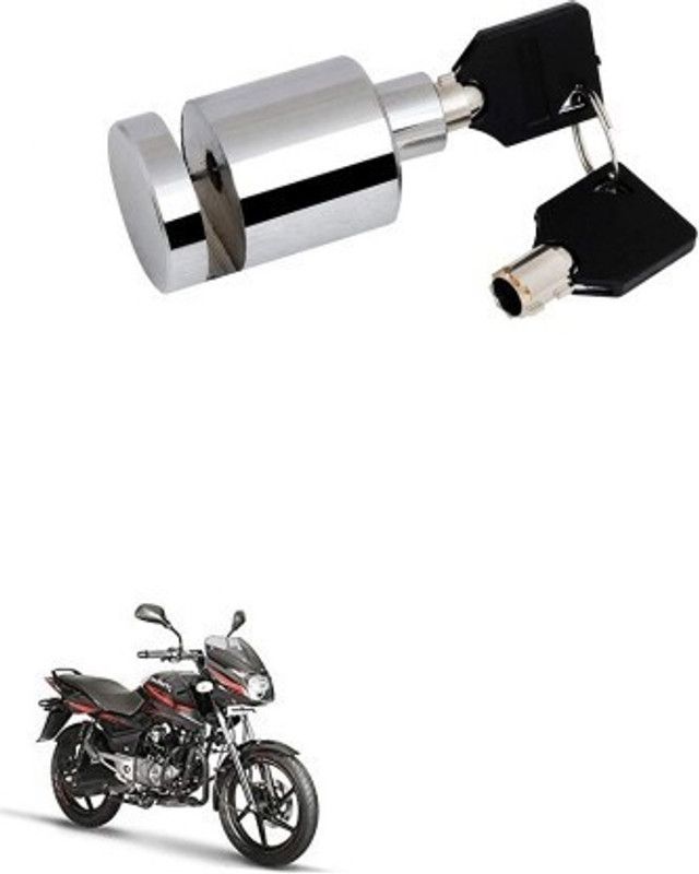 AS TRADERS Heavy Duty Disc Brake Lock Stainless Steel 7mm Pin for Bajaj Pulsar 125 Heavy Duty Disc Brake Lock Stainless Steel 7mm Pin for Bajaj Pulsar 125 Disc Lock  (Silver)