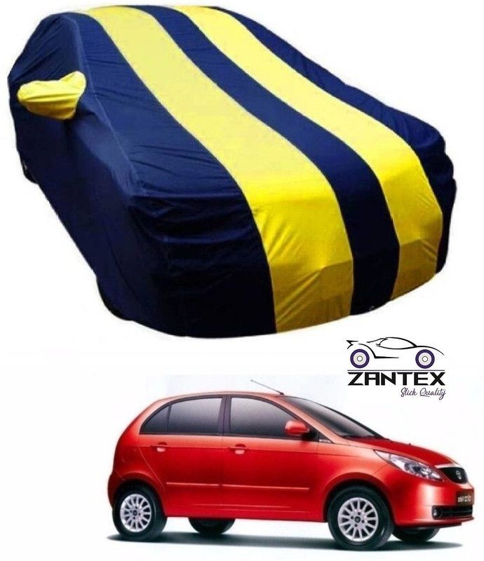 ZANTEX Car Cover For Tata Indica Vista (With Mirror Pockets)  (Blue, Yellow)