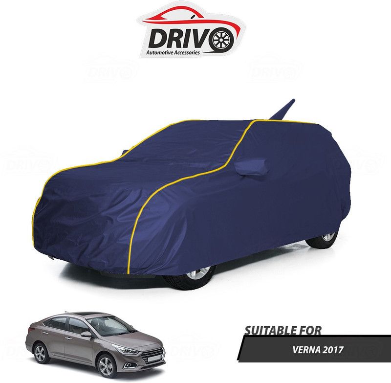 Drivo Car Cover For Hyundai Universal For Car (With Mirror Pockets)  (Blue)