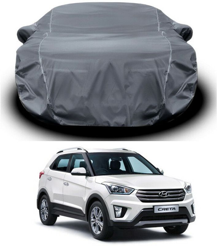 Ascension Car Cover For Hyundai Creta (With Mirror Pockets)  (Grey)