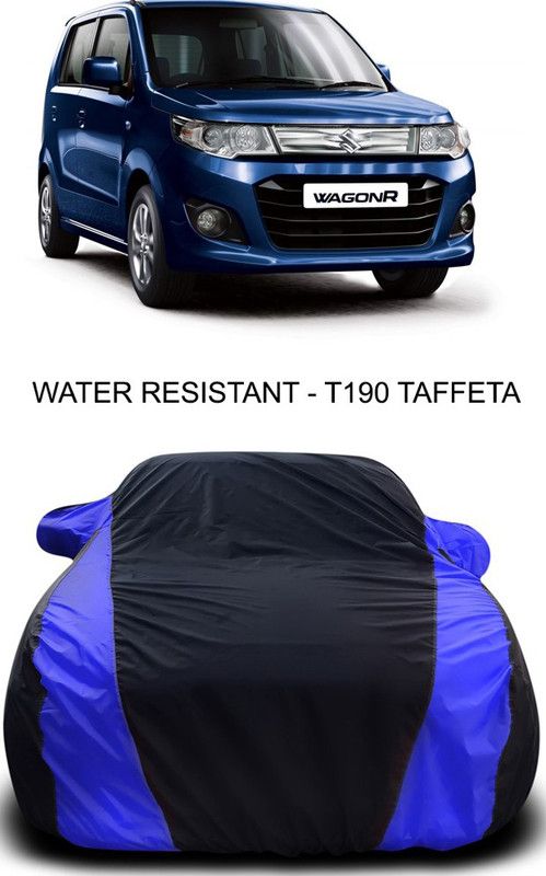 Ascension Car Cover For Maruti Suzuki WagonR (With Mirror Pockets)  (Black, Blue)