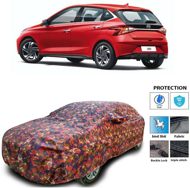 AutoTiger Car Cover For Hyundai Elite i20 2020 (With Mirror Pockets)  (Multicolor)