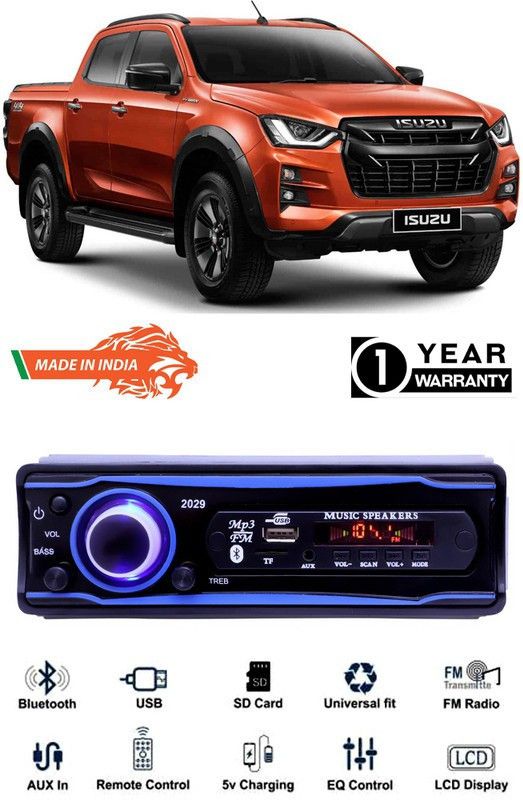 Bluedrum Blue 2029 USB/AUX/SD/BLUETOOTH/FM/MP3 BOOM MASTER STANDARD- B-D213 Car Stereo  (Single Din)