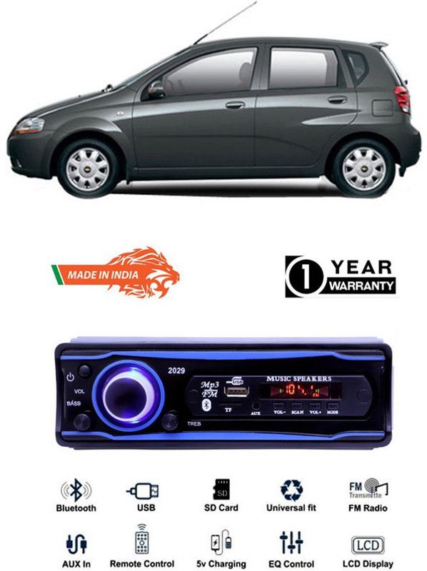 Purpleheart Blue 2029 USB/AUX/SD/BLUETOOTH/FM/MP3 BOOM MASTER STANDARD-PP80 Car Stereo  (Single Din)