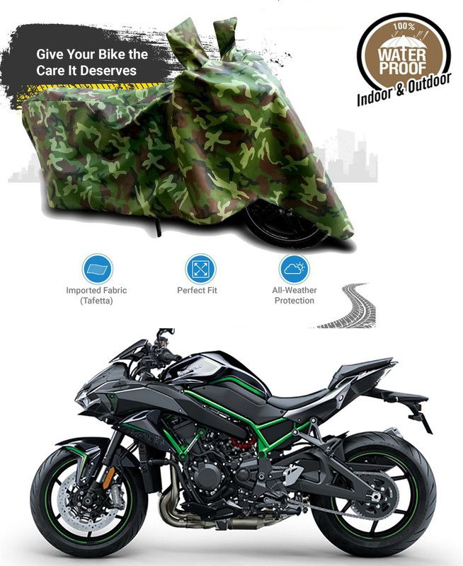 Genipap Waterproof Two Wheeler Cover for Kawasaki  (ZH2, Multicolor)