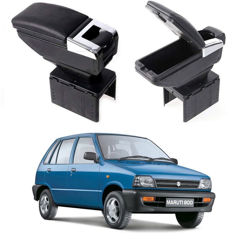 Oshotto PU Leather AR-01 Car Armrest Console Box For 800 Black Car Armrest  (Maruti, 800)
