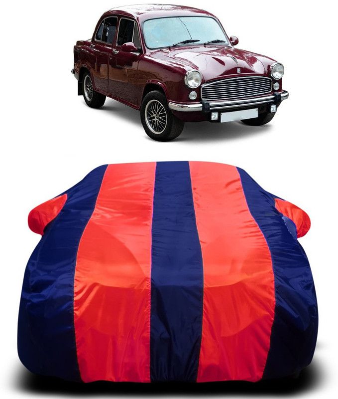 AUTOGARH Car Cover For HM Ambassador MPFi (With Mirror Pockets)  (Red, Blue)