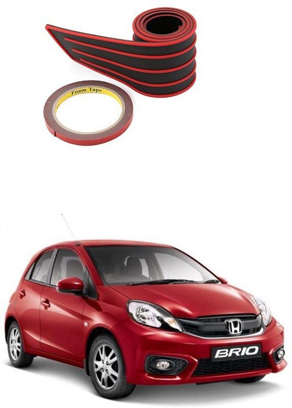 PRTEK Plastic Car Bumper Guard  (Black, Red, Pack of 1, Honda, Brio)