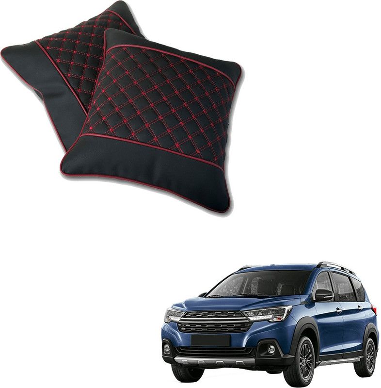 AutoFurnish Black, Red Leatherite Car Pillow Cushion for Maruti Suzuki  (Square, Pack of 2)