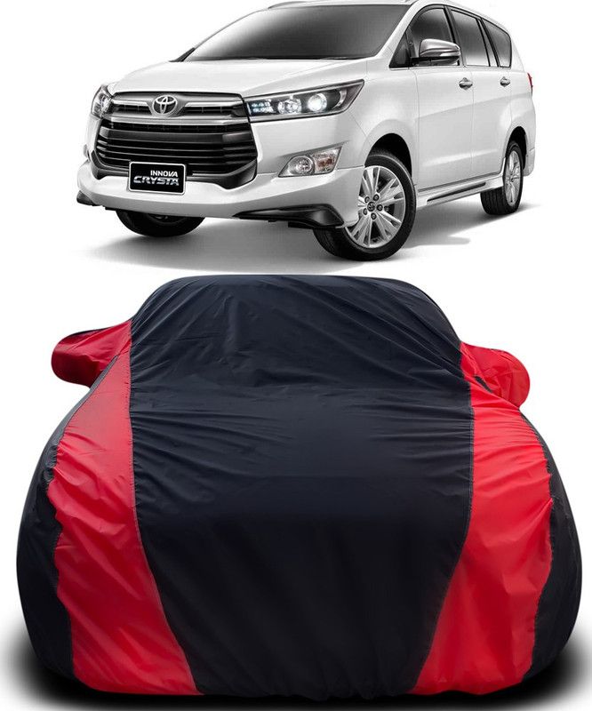 Genipap Car Cover For Toyota Innova Crysta (With Mirror Pockets)  (Black, Red)