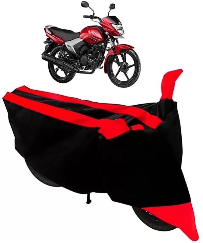 ELECTRIBLES Two Wheeler Cover for Yamaha  (Saluto, Red, Black)