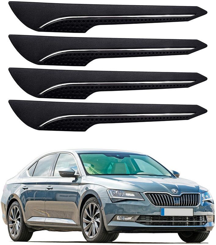 Oshotto Rubber Car Bumper Guard  (Black, Pack of 4, Skoda, Superb)