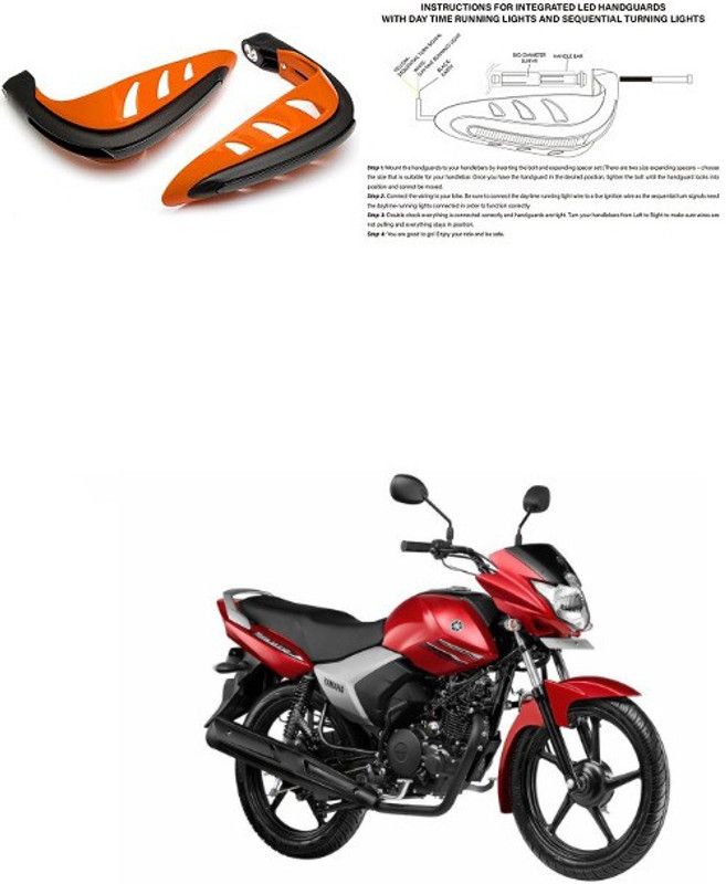 PRTEK Motorcycle Universal Bike Hand Guards with DRL Running Light 524 Bike Crash Guard  (Yamaha)
