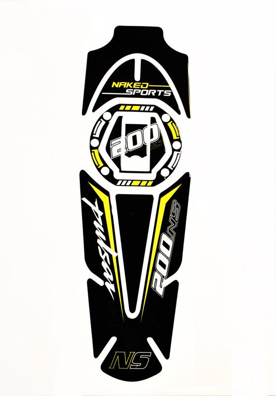 acube mart Sticker & Decal for Bike  (Black, White, Yellow)
