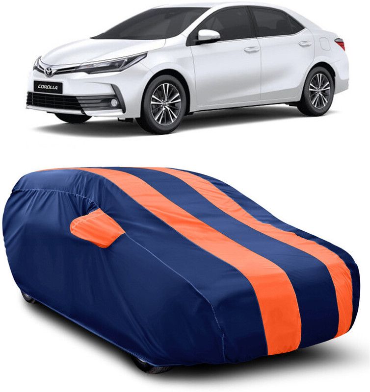 AUTOGARH Car Cover For Toyota Altis (With Mirror Pockets)  (Blue, Orange)