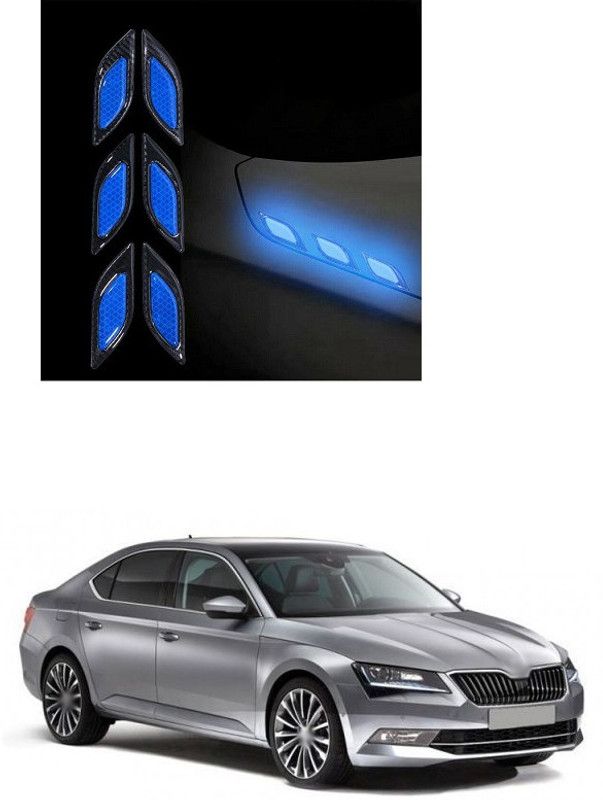 PRTEK Plastic Car Bumper Guard  (Blue, Pack of 6, Skoda, Superb)