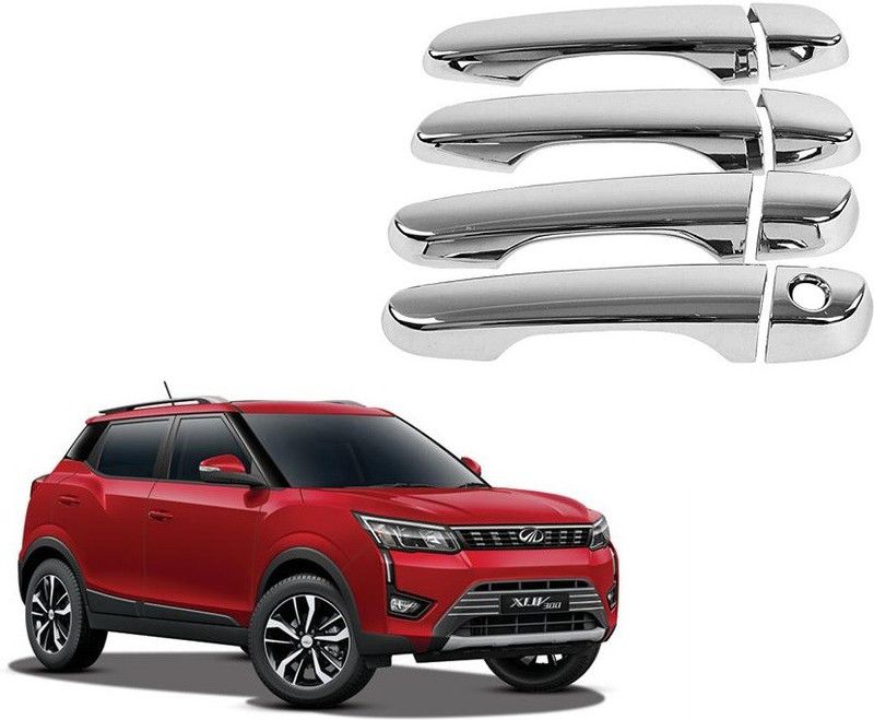 Uniqon Set Of 4 Car Door Catch Handle Cover Chrome Finishing For Mahindra XUV 300 Cars Car Grab Handle Cover