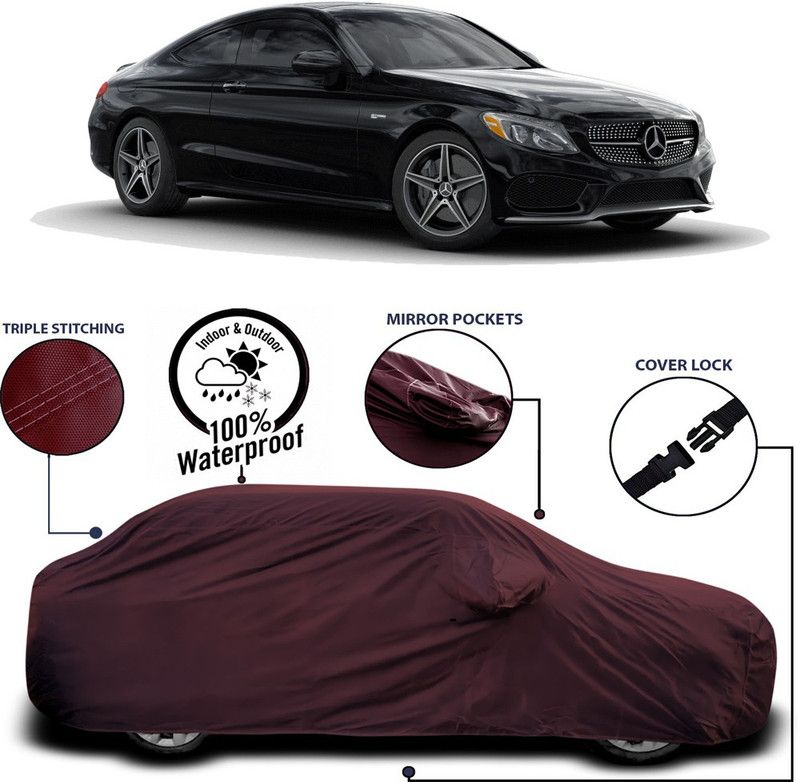Genipap Car Cover For Mercedes Benz C-Coupe (With Mirror Pockets)  (Maroon)