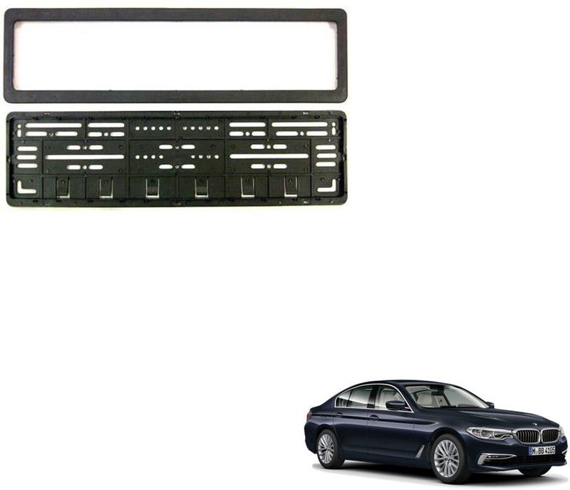 SEMAPHORE High Securiity Registration Car Number Plate Frame (Front & Rear) Compatible With BMW 5 Series Car Number Plate  (Plastic, Aluminium 8 cm x 1 cm)