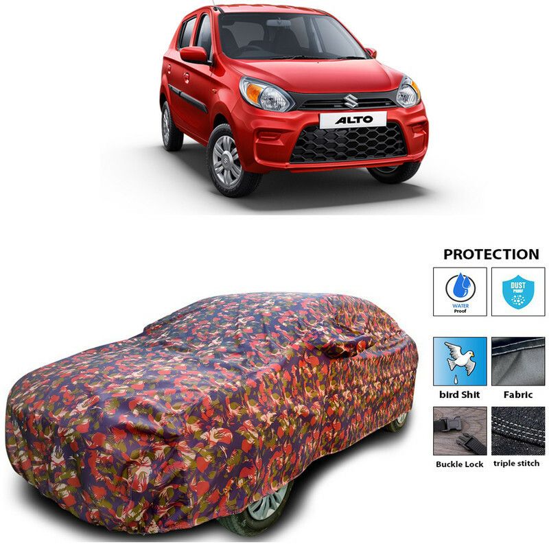 Genipap Car Cover For Maruti Suzuki Alto 800 (With Mirror Pockets)  (Multicolor)