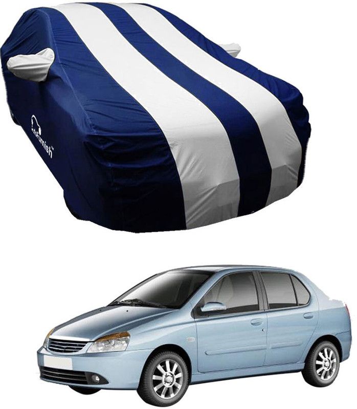 AutoFurnish Car Cover For Tata Indigo eCS (With Mirror Pockets)  (Blue, Silver)