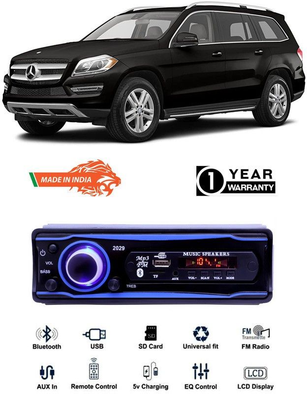 Bluedrum Blue 2029 USB/AUX/SD/BLUETOOTH/FM/MP3 BOOM MASTER STANDARD- B-D389 Car Stereo  (Single Din)