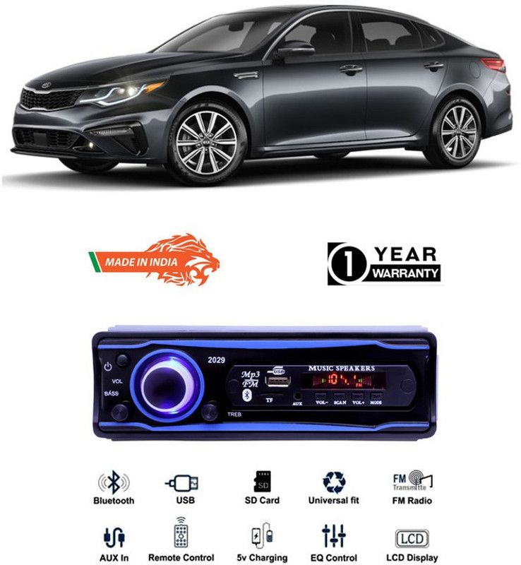 Purpleheart Blue 2029 USB/AUX/SD/BLUETOOTH/FM/MP3 BOOM MASTER STANDARD-PP232 Car Stereo  (Single Din)