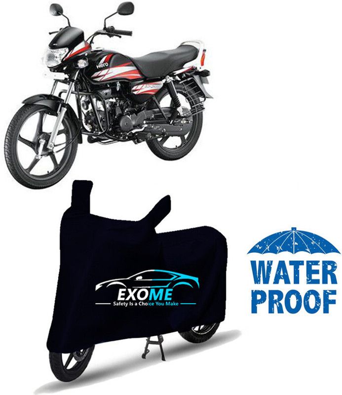 EXOME Waterproof Two Wheeler Cover for Hero  (HF Deluxe, Black)