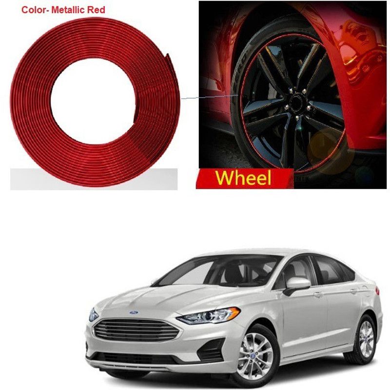 PRTEK Car Beading Exterior Chromium Plated (RED) for Exterior Rim, Grill, Headlight, Back Light, Wheel, Hub, Stickon A59 Car Beading Roll For Grill and Garnish Cover  (5 m)