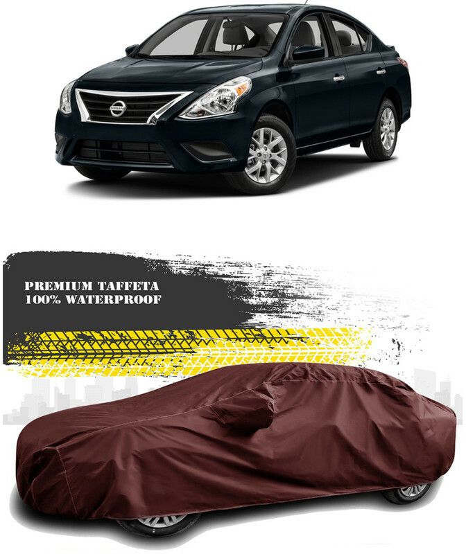 AutoTiger Car Cover For Nissan Versa (With Mirror Pockets)  (Maroon)