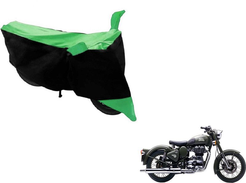 Flipkart SmartBuy Two Wheeler Cover for Royal Enfield  (Battle Green, Black, Green)