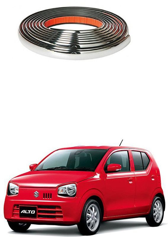 PRTEK Side Window Stylish Chrome Strip Beading Styling Chrome Strip Roll Trim Decals Door Sticker Moulding Line 0102 Car Beading Roll For Bumper  (5 m)