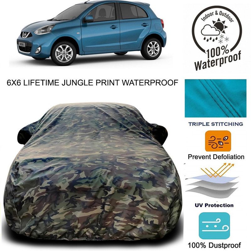 Dvis Car Cover For Nissan Micra (With Mirror Pockets)  (Green)