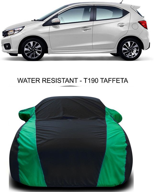 Ascension Car Cover For Honda Brio Facelift (With Mirror Pockets)  (Black, Green)