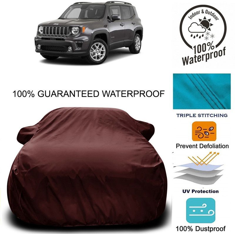 CoNNexXxionS Car Cover For Jeep Renegade (With Mirror Pockets)  (Maroon)