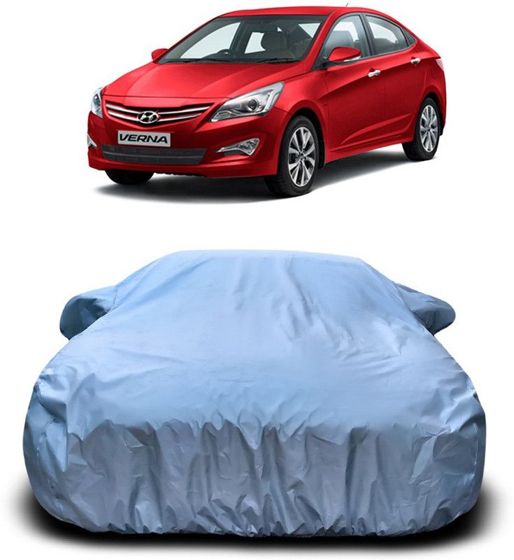 AUTOGARH Car Cover For Hyundai Fluidic Verna (With Mirror Pockets)  (Silver)
