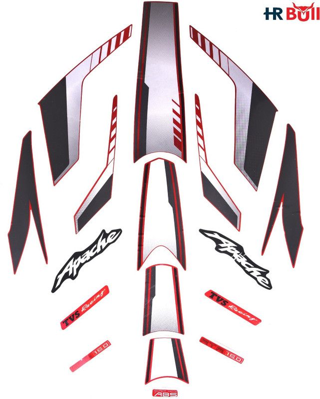 HRBull Sticker & Decal for Bike  (Multicolor, Maroon)